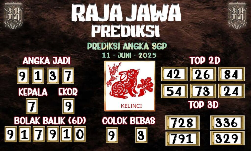 Prediksi Togel SGP 11 Juni 2025 Dari Raja Jawa